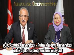 YÖK, Atatürk Üniversitesi - Putra Malezya Üniversitesi ortak diploma programlarını onayladı