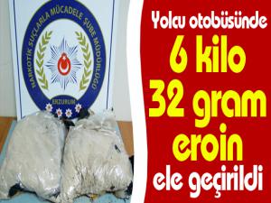 Yolcu otobüsünde 6 kilo 32 gram eroin ele geçirildi