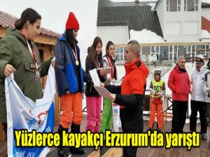 Yüzlerce kayakçı Erzurum'da yarıştı