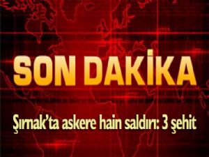 Şırnak'ta askere hain saldırı: 3 şehit