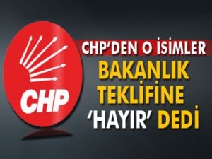 CHP'li Bingöl ve Toprak'tan bakanlık teklifine olumsuz yanıt