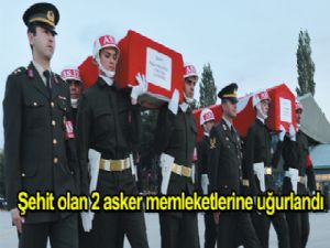 Şehit olan 2 asker törenle memleketlerine uğurlandı