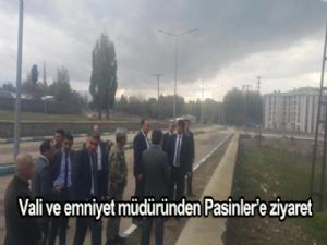 VALİ VE EMNİYET MÜDÜRÜNDEN PASİNLER'E ZİYARET