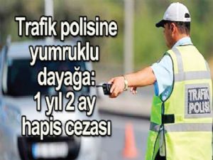 Trafik polisine yumruklu dayağa: 1 YIL 2 AY HAPİS CEZASI