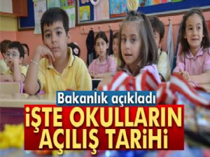 Okullar 19 Eylül'de açılacak