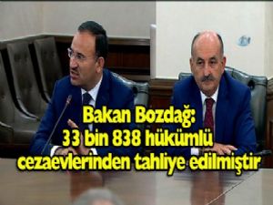 Bakan Bozdağ: 33 bin 838 hükümlü cezaevlerinden tahliye edilmiştir