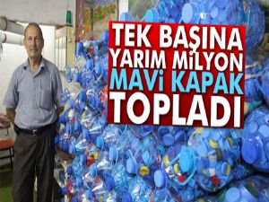 Tek başına yarım milyon mavi kapak topladı