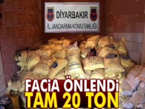 Diyarbakır'da 20 ton amonyum nitrat ele geçirildi