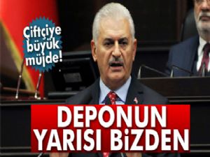 Başbakan Yıldırım'dan çiftçiye müjde: 'Deponun yarısı bizden'