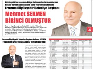 Sekmen yatırım  bütçesi kullanımında Türkiye birincisi oldu