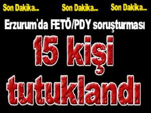 Erzurum'da FETÖ/PDY soruşturması  15 kişi tutuklandı