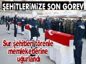 Sur şehitleri törenle memleketlerine uğurlandı