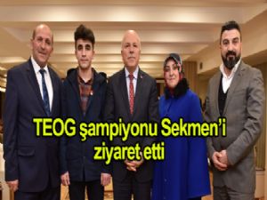 TEOG Şampiyonu Kara, Başkan Sekmen'i ziyaret etti