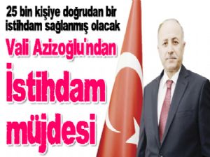 Vali Azizoğlu'ndan istihdam müjdesi