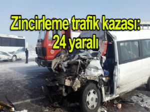 Erzurum'da Zincirleme Trafik Kazası: 24 yaralı