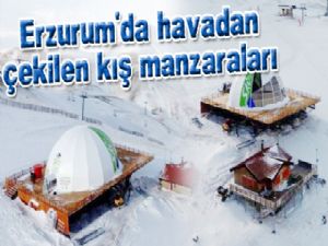 Erzurum'da havadan çekilen kış manzaraları