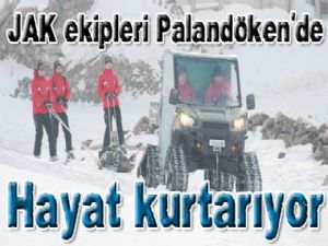  JAK ekipleri Palandöken'de hayat kurtarıyor