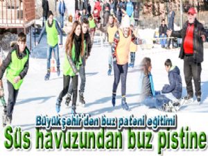 Büyükşehir'den buz pateni eğitimi