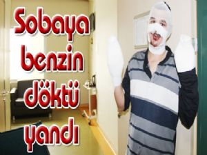 Sobaya benzin döktü yandı