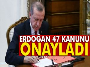 Cumhurbaşkanı Erdoğan 47 kanunu onayladı