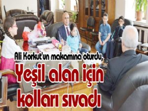 Ali Korkut'un makamına oturdu, Yeşil alan için kolları sıvadı