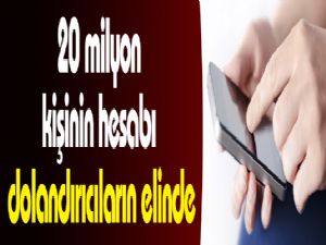 20 milyon kişinin hesabı dolandırıcıların elinde