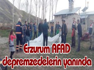 AFAD Erzurum deprem bölgesinde depremzedeler için çalışmalarını sürdürüyor