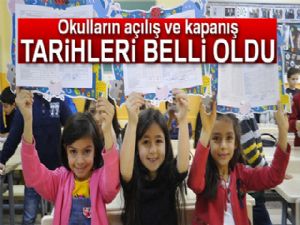 Okulların açılış ve kapanış tarihleri belli oldu