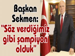 Başkan Sekmen: 