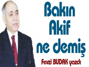 Bakın Akif ne demiş