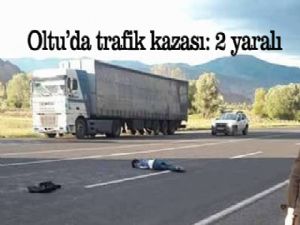 Oltu'da trafik kazası: 2 yaralı