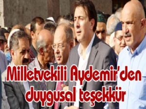 Milletvekili Aydemir'den duygusal teşekkür