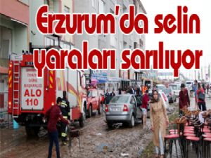 Erzurum'da selin yaraları sarılıyor