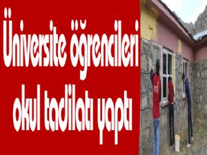 Üniversite öğrencileri okul tadilatı yaptı