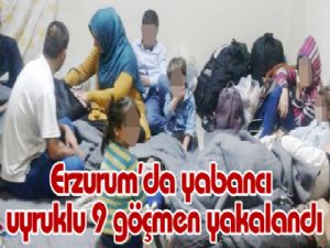 Erzurum'da yabancı uyruklu 9 göçmen yakalandı