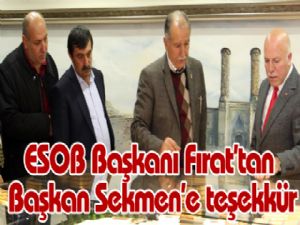 ESOB Başkanı Fırat'tan Başkan Sekmen'e teşekkür