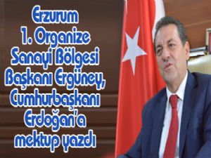 Erzurum 1. Organize Sanayi Bölgesi Başkanı Ergüney, Cumhurbaşkanı Erdoğan'a mektup yazdı 