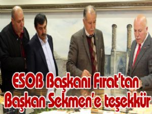 ESOB Başkanı Fırat'tan Başkan Sekmen'e teşekkür