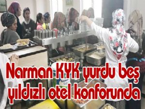 Narman KYK yurdu beş yıldızlı otel konforunda