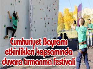 Cumhuriyet Bayramı etkinlikleri kapsamında duvara tırmanma festivali 