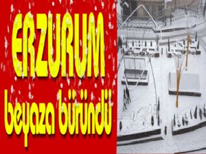 Erzurum beyaza büründü