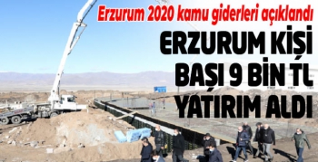 Erzurum 2020 kamu giderleri açıklandı