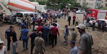 Erzurum'da cami inşaatında göçük: 3 yaralı