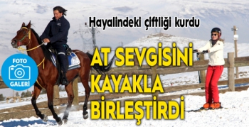 Hayalindeki çiftliği kurdu, at sevgisini kayakla birleştirdi