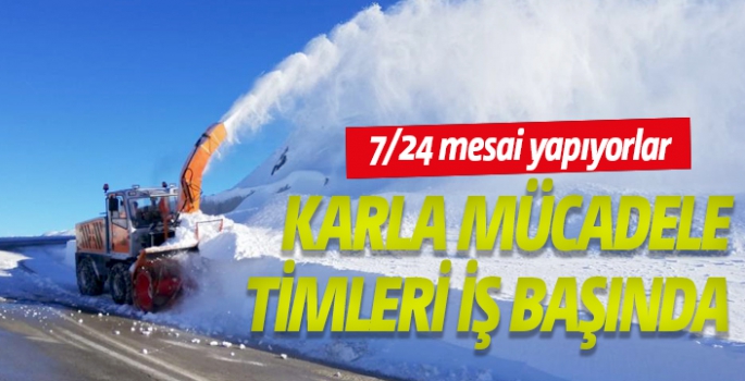 Karla mücadele timleri iş başında