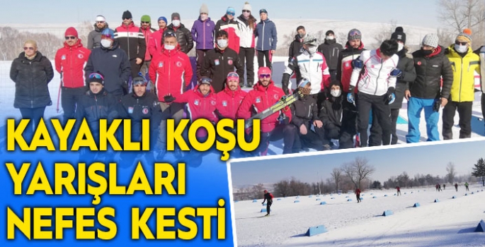 Kayaklı koşu yarışları nefes kesti