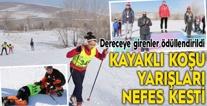 Kayaklı koşu yarışları nefes kesti