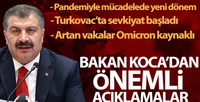 Koca: Yerli aşımız Turkovac'ın yeni serilerinin sevkiyatı şehir hastanelerimize başlamıştır